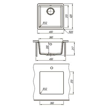 Кухонная мойка Lemark Sinara 400-U 9910066 Шампань — фото 4, Кухонные мойки