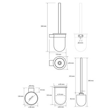 Ершик для унитаза Bemeta Organic Black 167113140 Черный матовый — фото 2, Ершики для унитаза