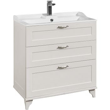 Тумба под раковину Aquaton Леон 80 Н 1A187801LBPS0 Дуб белый — фото 1, Тумбы под раковину