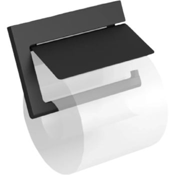 Держатель туалетной бумаги Langberger Black Edition 38041A-BP  с крышкой Черный матовый — фото 1, Держатели туалетной бумаги