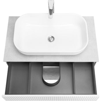 Тумба под раковину Aquaton Марбл 80 1A276201MH4C0 подвесная Слэйт Белый матовый — фото 15, Тумбы под раковину