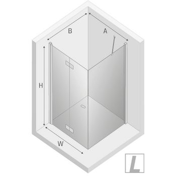 Душевой уголок New Trendy New Soleo Black 80х120 L D-0234A/D-0149B профиль Черный стекло прозрачное — фото 8, Прямоугольные душевые уголки