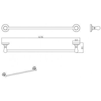Полотенцедержатель CeramaLux Caps 51308 Хром — фото 2, Полотенцедержатели