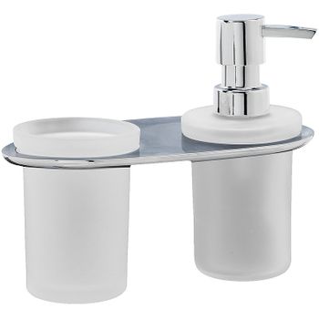 Дозатор для жидкого мыла WasserKRAFT Kammel K-8389 со стаканом для зубных щеток Хром — фото 1, Дозаторы