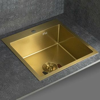 Кухонная мойка Fabia 50х50 50503Z Золото — фото 3, Кухонные мойки