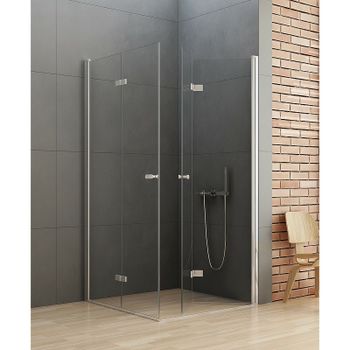 Душевой уголок New Trendy New Soleo Chrome 90х90 D-0149A/D-0153A профиль Хром стекло прозрачное — фото 2, Квадратные душевые уголки