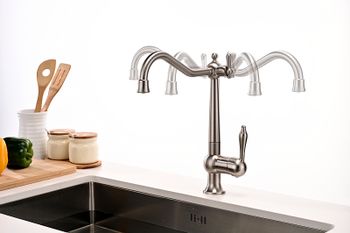 Смеситель для кухни Paulmark Retro Re213226-NI Никель — фото 3, Смесители для кухни