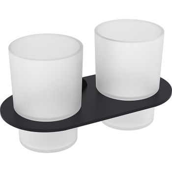 Стакан для зубных щеток Raglo R300.08.06 двойной Черный матовый — фото 1, Стаканы для зубных щеток