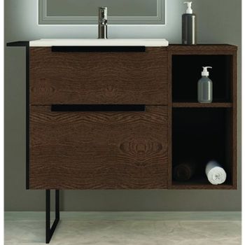 Тумба под раковину Cezares Urban 60 55155 подвесная Frassino scuro без ножки и боковой полки — фото 1, Тумбы под раковину