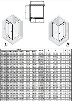 Душевой уголок New Trendy Avexa Black 100x120 L EXK-1594 профиль Черный стекло прозрачное — фото 14, Квадратные душевые уголки