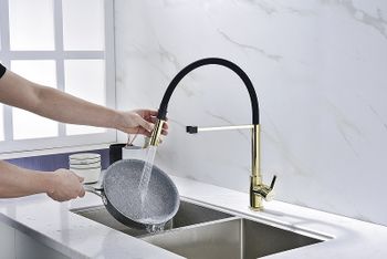 Смеситель для кухни Paulmark Halt Ha214021-G Золото — фото 8, Смесители для кухни