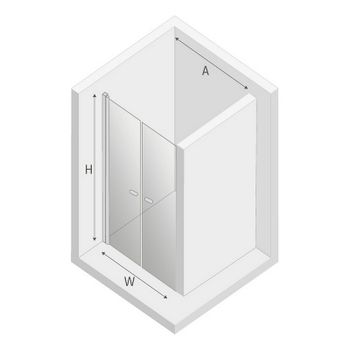 Душевая дверь New Trendy New Soleo Black 130 D-0248A профиль Черный стекло прозрачное — фото 6, Распашные душевые двери