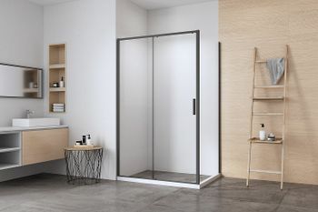 Душевая стенка Aquanet Pleasure Evo AE65-F90-BT 90 312549 профиль Черный стекло прозрачное — фото 3, Боковые стенки