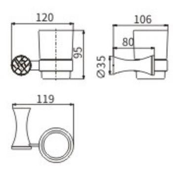 Стакан для зубных щеток CeramaLux Virginia 94302A Хром — фото 2, Стаканы для зубных щеток
