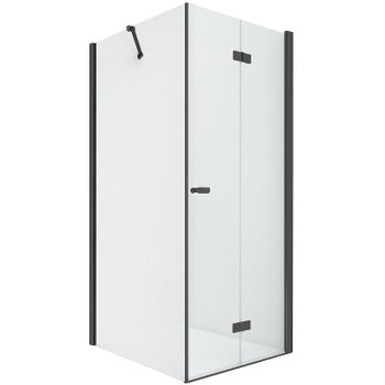 Душевой уголок New Trendy New Soleo Black 90х90 R D-0239A/D-0115B профиль Черный стекло прозрачное — фото 1, Квадратные душевые уголки