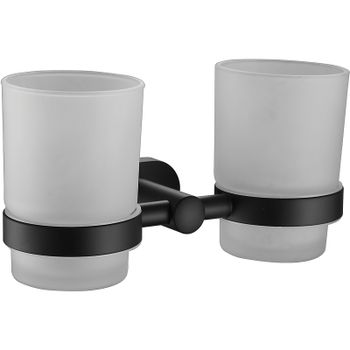 Стакан для зубных щеток Belz B901 B90108 двойной Черный матовый — фото 1, Стаканы для зубных щеток