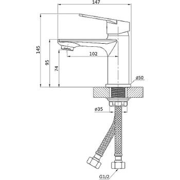 Смеситель для раковины Orange Felix M14-021cr Хром — фото 8, Смесители для раковины