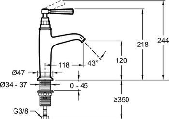 Смеситель для раковины Jacob Delafon Cleo 1889 E24308-BGG Золото глянцевое — фото 5, Смесители для раковины