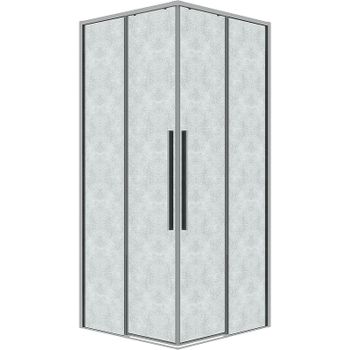 Душевой уголок Grossman Galaxy 80х80 300.K33.01.8080.10.02 профиль Хром стекло шиншилла — фото 5, Квадратные душевые уголки