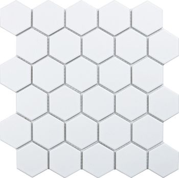 Керамическая мозаика StarMosaic Hexagon small White Matt MT31000/LJ5108/IDL1005 26,5x27,8 см — фото 1, Мозаика