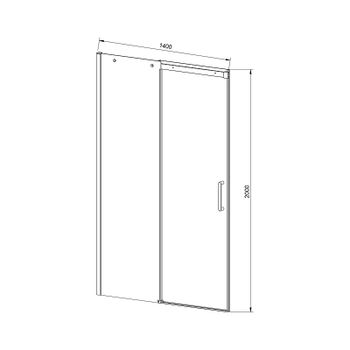 Душевая дверь Vincea Dice 140 VDS-4D140CLB профиль Черный стекло прозрачное — фото 4, Раздвижные душевые двери