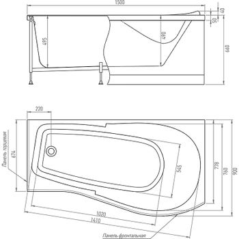 Акриловая ванна Timo Vino 150x90 R VINO1590R без гидромассажа — фото 3, Акриловые ванны