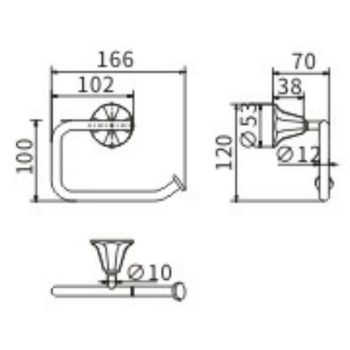 Держатель туалетной бумаги CeramaLux Biatrichi 73007-1 Черный матовый — фото 2, Держатели туалетной бумаги