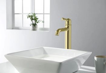 Смеситель для раковины Aquatek Классик AQ1504PG Полированное золото — фото 2, Смесители для раковины