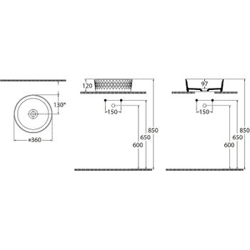 Товар: Раковина-чаша Allen Brau Fantasy Romb 36 4.11033.PT Петроль - фото 4 Раковина-чаша Allen Brau Fantasy Romb 36 4.11033.PT Петроль — фото 4, Раковины накладные