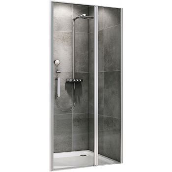 Душевая дверь Abber Sonnenstrand 100 AG04100S профиль Хром стекло прозрачное — фото 1, Распашные душевые двери