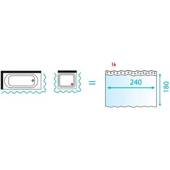 Штора для ванны Ridder Neptun 240х180 46417 Серая — фото 4, Шторы для ванной