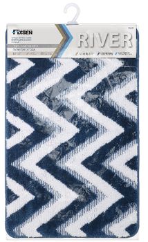 Коврик для ванной комнаты Fixsen River 800х500 FX-5004M Темно-синий — фото 2, Коврики для ванной комнаты