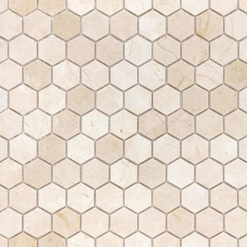Мозаика Caramelle mosaic Pietrine Hexagonal Crema Marfil MAT hex 28,5x30,5 см — фото 1, Мозаика