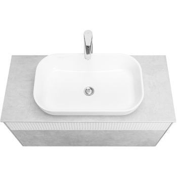 Тумба под раковину Aquaton Марбл 100 1A276301MH4C0 подвесная Слэйт Белый матовый — фото 15, Тумбы под раковину