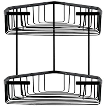 Полка корзина Frap F351-16 угловая Черная матовая — фото 1, Полки для ванной и душа