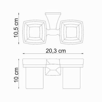 Стакан для зубных щеток WasserKRAFT Wern K-2528D двойной Хром — фото 3, Стаканы для зубных щеток