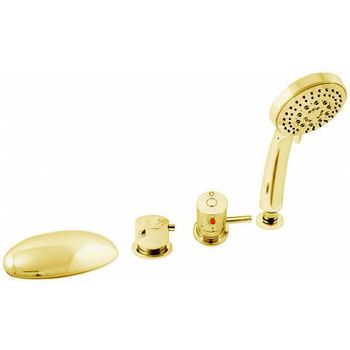 Смеситель на борт ванны Rav Slezak Dunaj Termostat DT270.5PZ с термостатом Золото — фото 1, Смесители на борт ванны