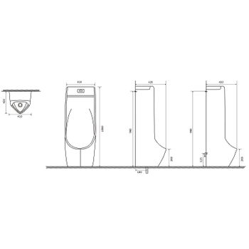 Писсуар SantiLine SL-6005 Белый — фото 2, Писсуары