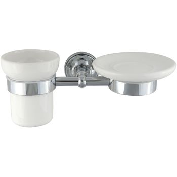 Стакан для зубных щеток с мыльницей Migliore Mirella 17244 Хром — фото 1, Стаканы для зубных щеток