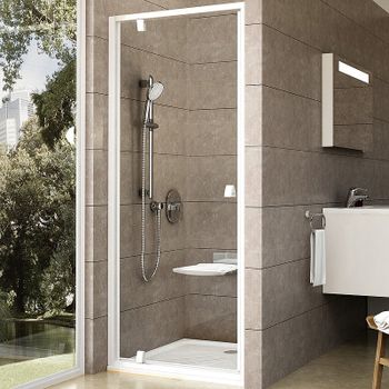 Душевая дверь Ravak Pivot PDOP1-80 03G40101Z1 профиль Белый ручка Белая стекло Transparent — фото 1, Распашные душевые двери
