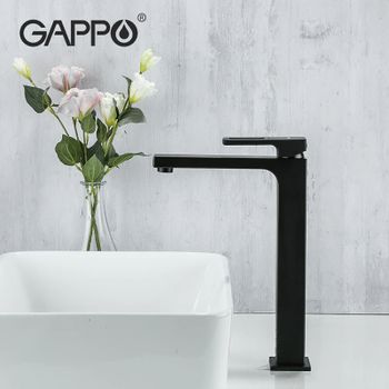 Смеситель для раковины Gappo G17-6 G1017-62 Черный матовый — фото 9, Смесители для раковины