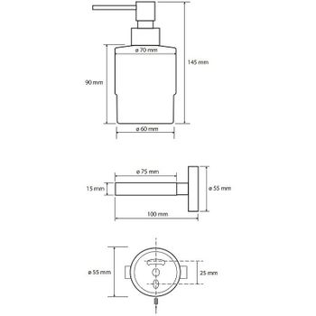 Дозатор для жидкого мыла Bemeta Hematit 159109102 Антрацит глянец — фото 2, Дозаторы