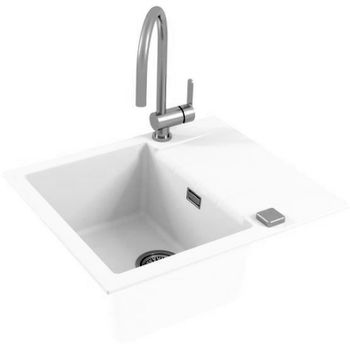 Кухонная мойка Alveus Granital Cadit 10 Arctic G11 590x500 1132017 Белая — фото 2, Кухонные мойки