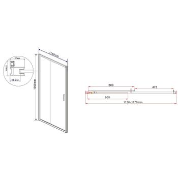 Душевая дверь Vincea Garda 115 VDS-1G115CLGM профиль Вороненая сталь стекло прозрачное — фото 6, Раздвижные душевые двери