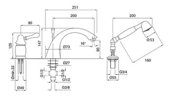 Смеситель на борт ванны Migliore Maya 18929 Золото — фото 3, Смесители на борт ванны