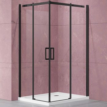 Душевой уголок Vincea Dice 100x100 VSS-4D100CLB профиль Черный стекло прозрачное — фото 1, Квадратные душевые уголки