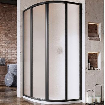Душевой уголок Ravak Supernova SKCP4-90 90x90 3117O302ZG профиль Черный стекло Grape — фото 1, Душевые уголки четверть круга