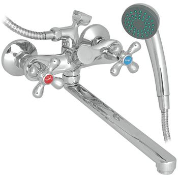 Смеситель для ванны Frap H731 F22731-B универсальный Хром — фото 1, Смеситель для ванны