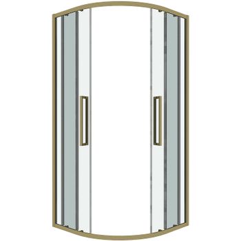 Душевой уголок Grossman Cosmo 100х100 301.K33.02.1010.32.00 профиль Золото сатин стекло прозрачное — фото 10, Душевые уголки четверть круга