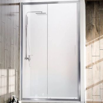 Душевая дверь Veconi Vianno VN-72 110 VN72-110-01-C4 профиль Хром стекло прозрачное — фото 1, Раздвижные душевые двери